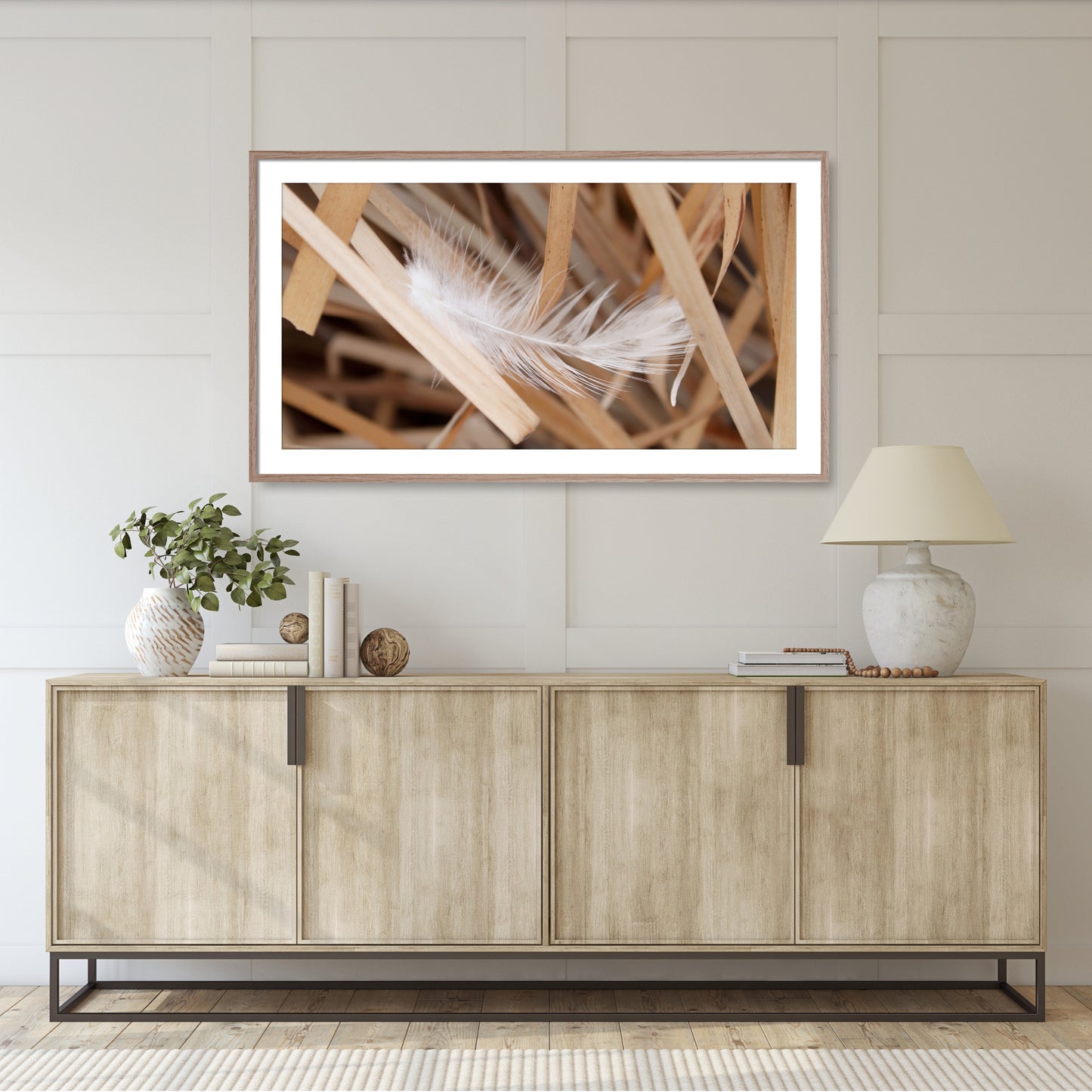 #1097F Feather in Golden Reeds, Samsung Frame TV Art, Digital Wallpaper, Digital Download