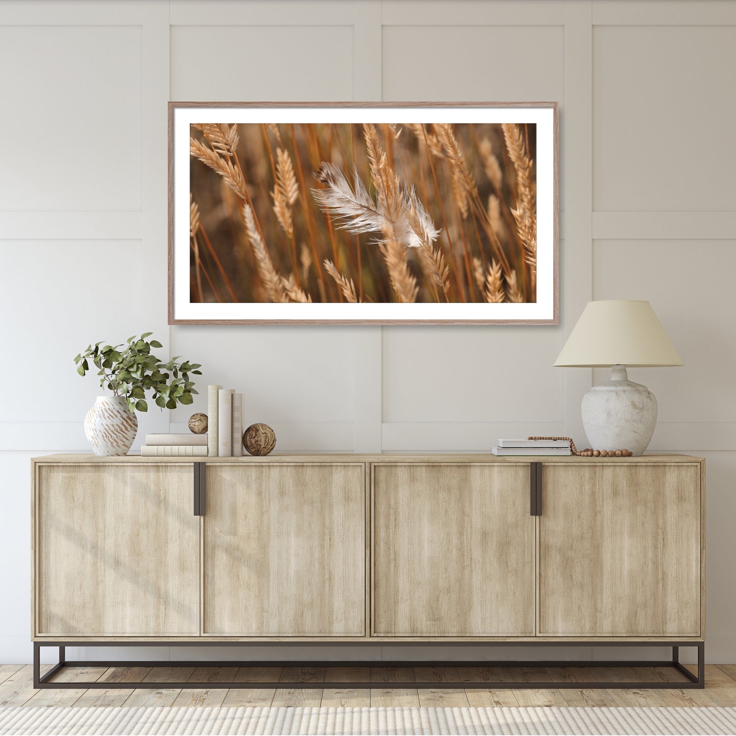 #1125F White Feather in Fall Meadow Grass, Samsung Frame TV Art, Digital Wallpaper, Digital Download