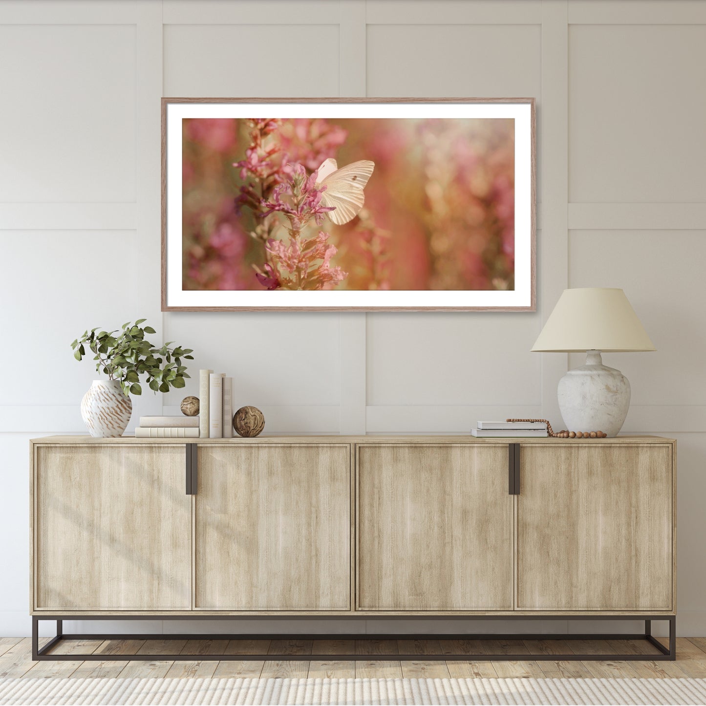 #1146F White Butterfly on Pink Flowers, Samsung Frame TV Art, Digital Wallpaper, Digital Download