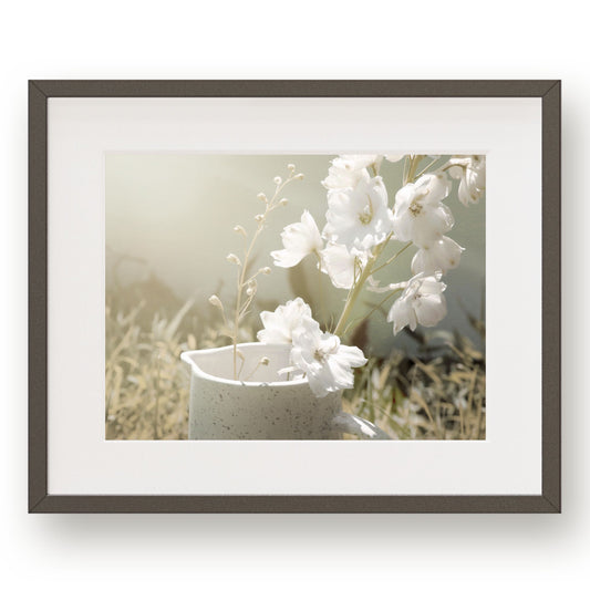 #1257 White Flowers in Pitcher, Printable Art, Digital Download, Gallery Wall Art