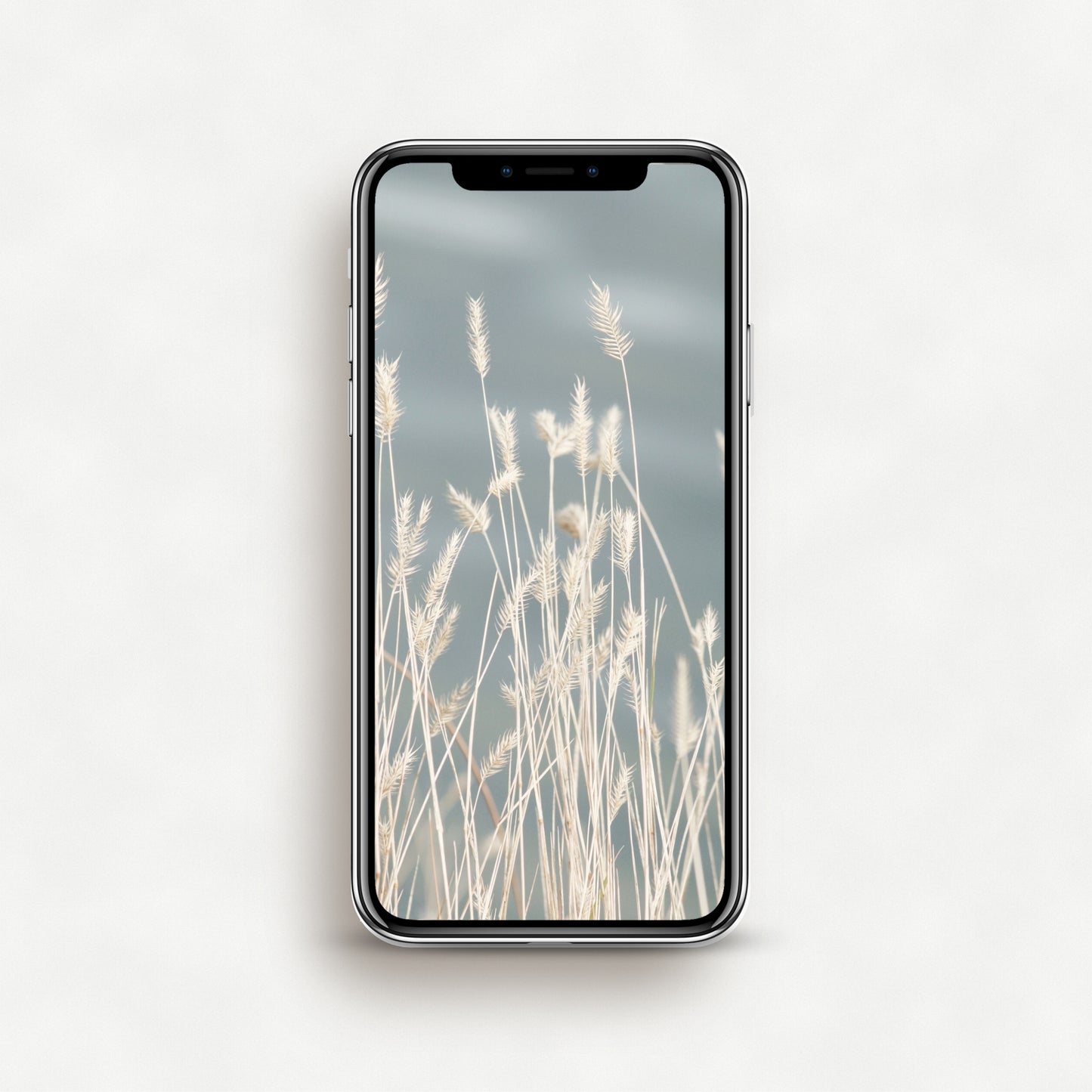 #1357P Grass Against a Blue Lake - Phone Wallpaper, iPhone Wallpaper, Android Wallpaper, Lock Screen Wallpaper