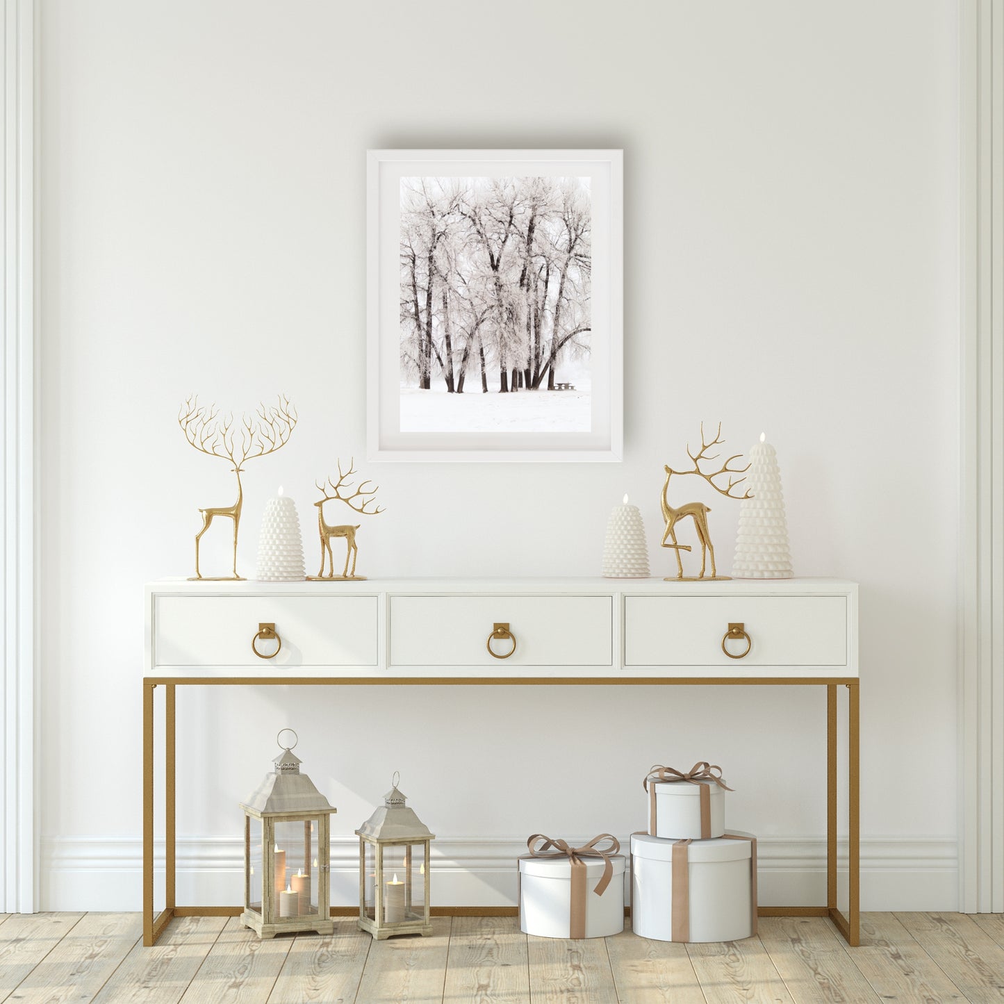 #1444 Frost Covered Trees in Winter, Printable Art, Digital Download, Gallery Wall Art