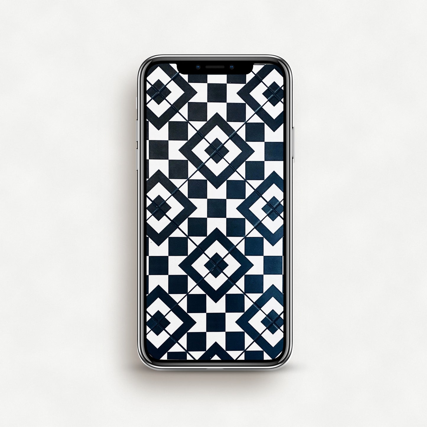 #1587P Black and White Tile - Phone Wallpaper, iPhone Wallpaper, Android Wallpaper, Lock Screen Wallpaper