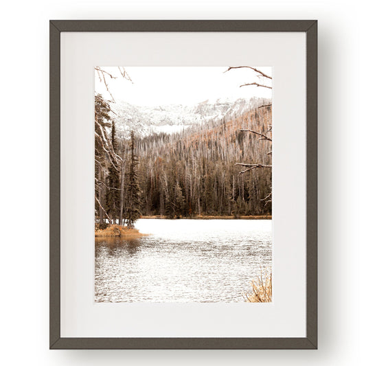 #1102 Mountain Lake Surrounded by Pine Trees, Printable Art, Digital Download, Home Decor, Gallery Wall Art