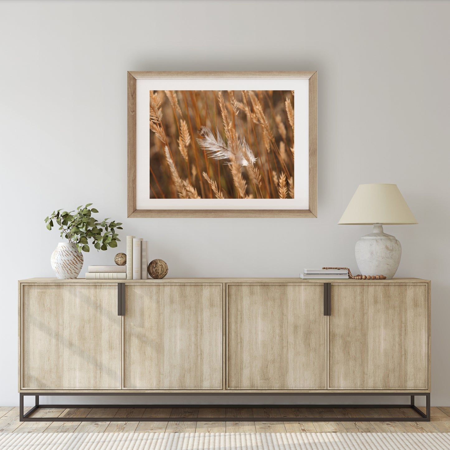 #1125 White Feather in Fall Meadow Grass, Printable Art, Digital Download, Home Decor, Gallery Art, Wall Art