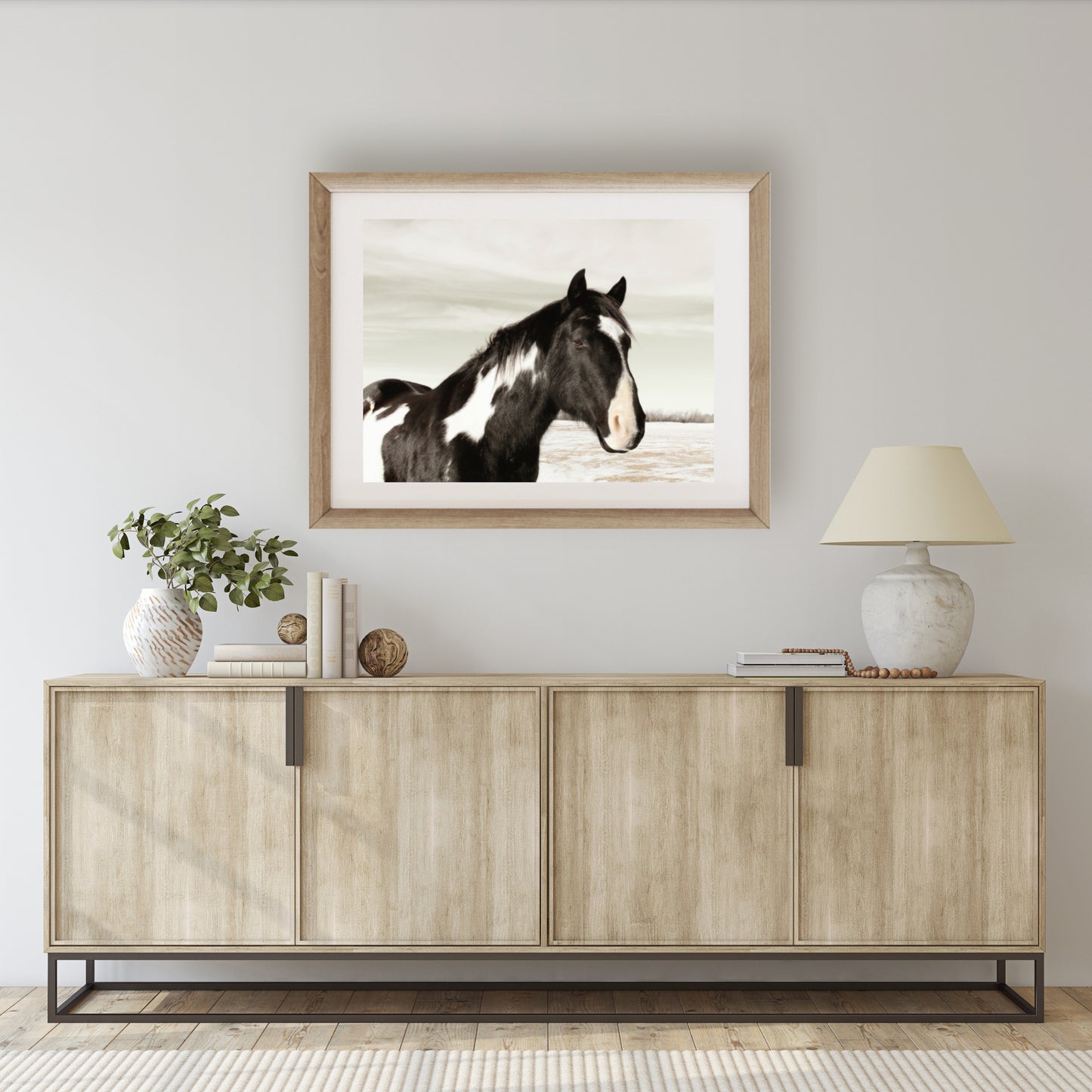 #1156 Black and White Horse, Printable Art, Digital Download, Home Decor, Gallery Art, Wall Art