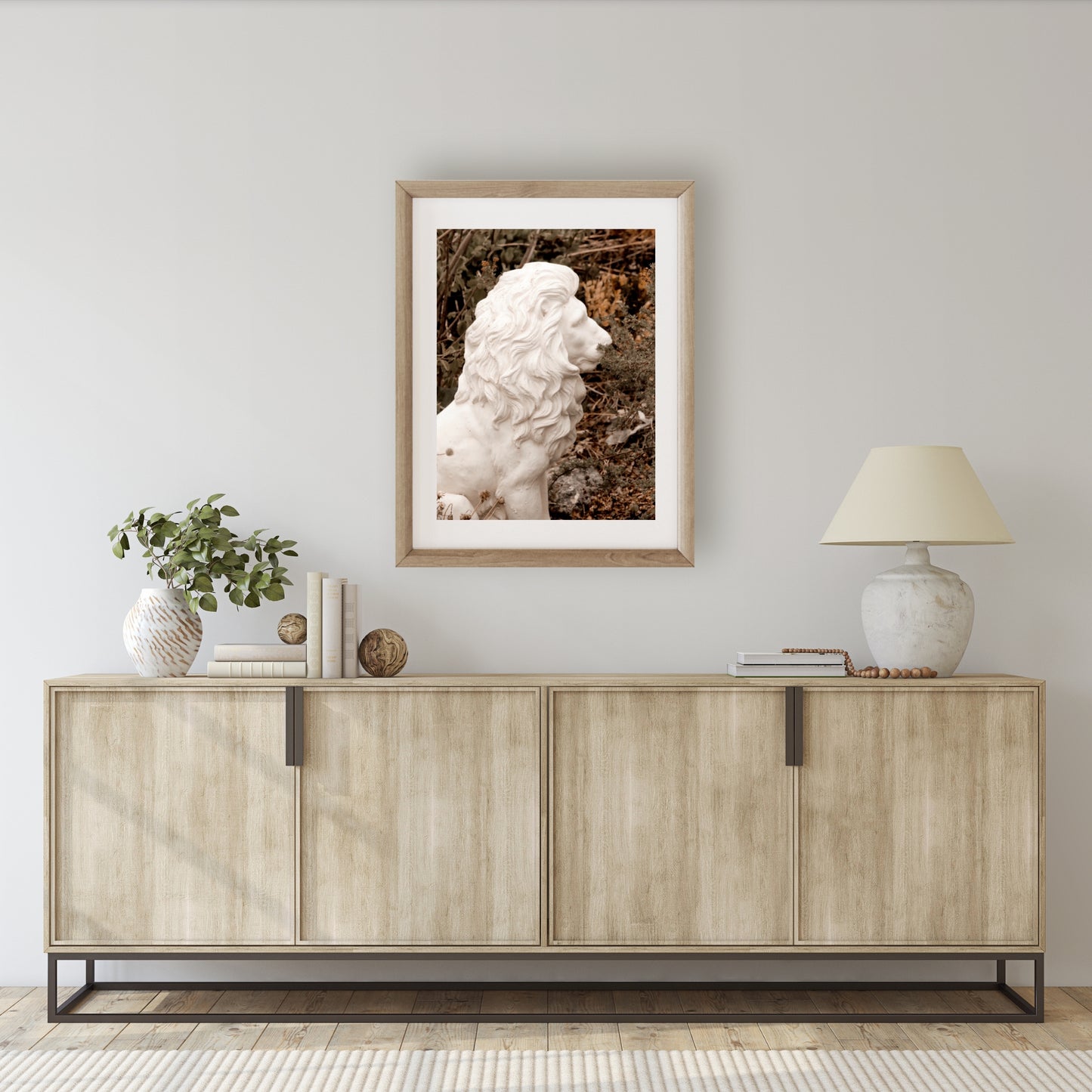 #1188 White Stone Lion, Printable Art, Digital Download, Home Decor, Gallery Art, Wall Art