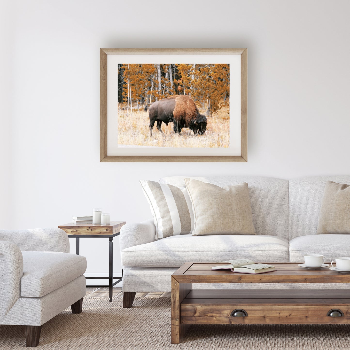 #1199 Grazing Wild Buffalo, Printable Art, Digital Download, Home Decor, Wall Art, Gallery Art