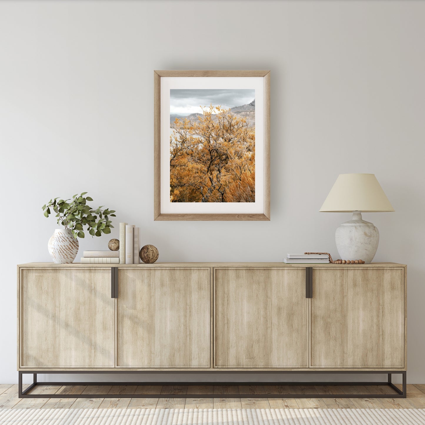 #1263 Golden Sage Bush On Lake, Printable Art, Digital Download, Home Decor, Gallery Wall Art