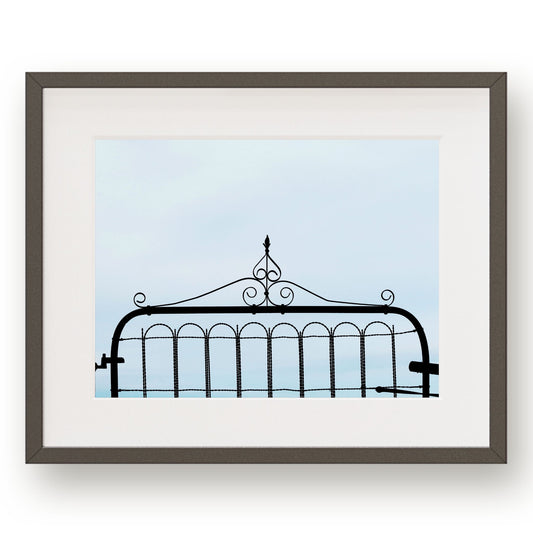 #1366 Metal Gate on Blue Sky, Printable Art, Digital Download, Home Decor, Gallery Art, Wall Art