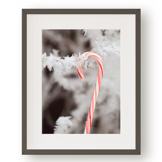 #1433 Candy Cane on Snowflakes, Printable Art, Digital Download, Home Decor, Gallery Art, Wall Art